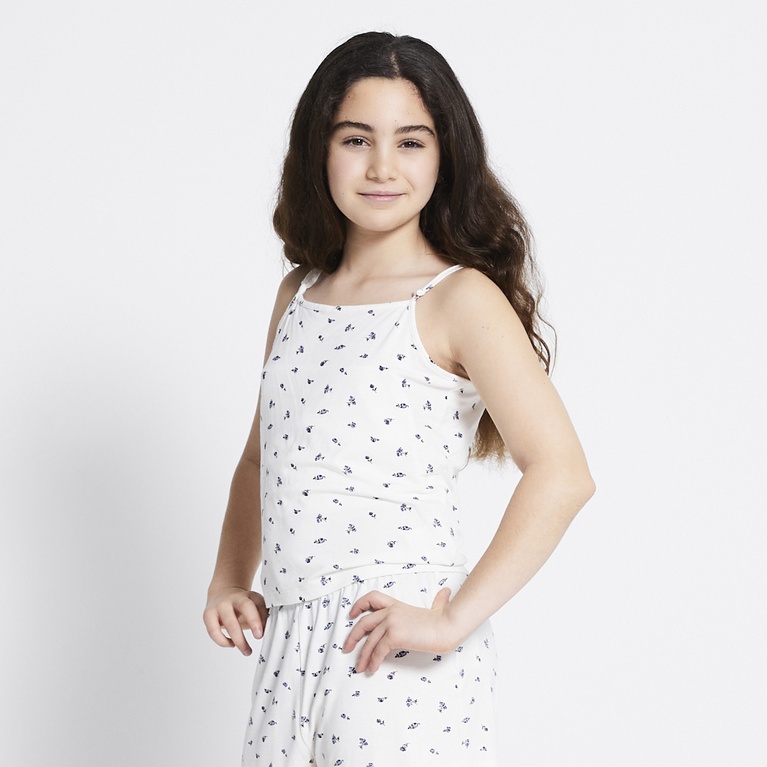 Soft singlet "Henny printed star" White